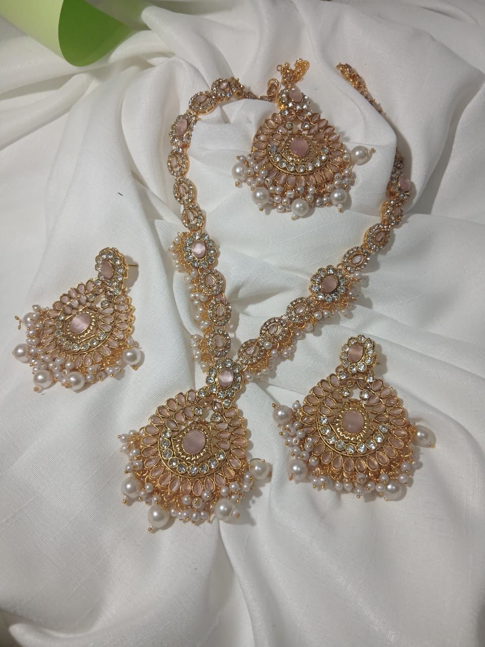 💖The Royal Peach & Pearl Bridal Set