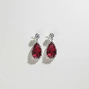 ❤️Ruby-Red Teardrop Dangle Earrings
